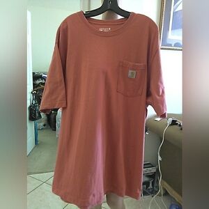 LIKE NEW 2 Carhartt Men's Brick Red & Green Short Sleeve Tee Sz.XL (Bundle)